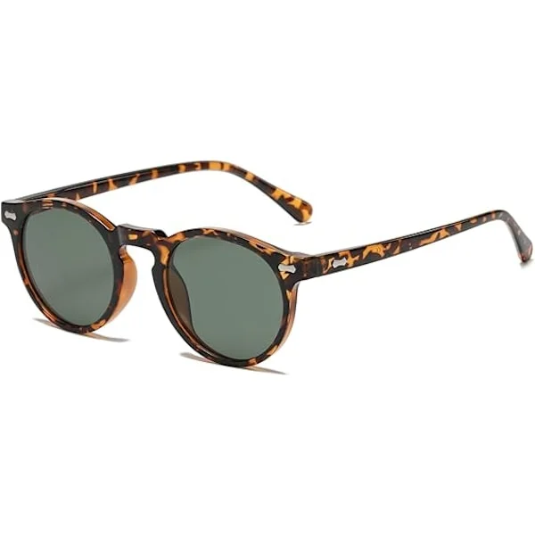 Retro Runde Polariserede Solbriller Herre Dame, Vintage Polariserede Solbriller Klassiske Trendy Shades Unisex UV Beskyttelse