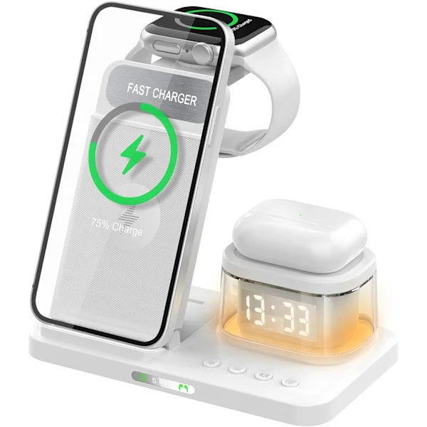 [LCS]iPhone Wireless Charger 5 in 1 LED, Apple Charging Station for Travel and Home Use, Multifunctional Charging Stand V