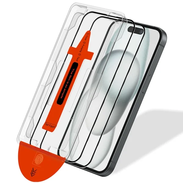 2-Pack Iphone 15 Skärmskydd - Härdat Glas | [Automatisk Installation] - Bubbelfritt