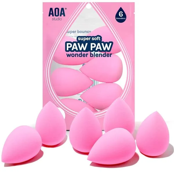 Makeup Svamp Sæt Latexfri og Højopløst Sæt med 6 Makeup Wonder Blender til Puder, Creme og Flydende, Superblød Wonder Beauty Cosmetic