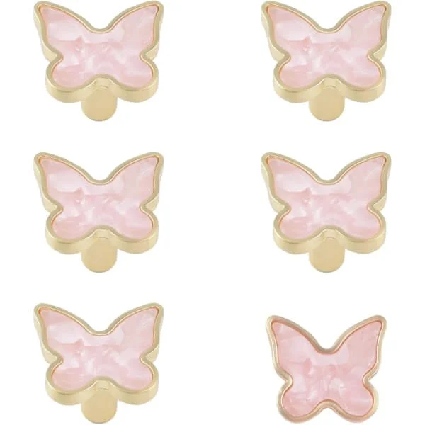 Decorative Butterfly Knobs for Kitchen Cabinets, 6-Pack Creative Handles for Dresser Drawers, Furniture Cabinet Handles