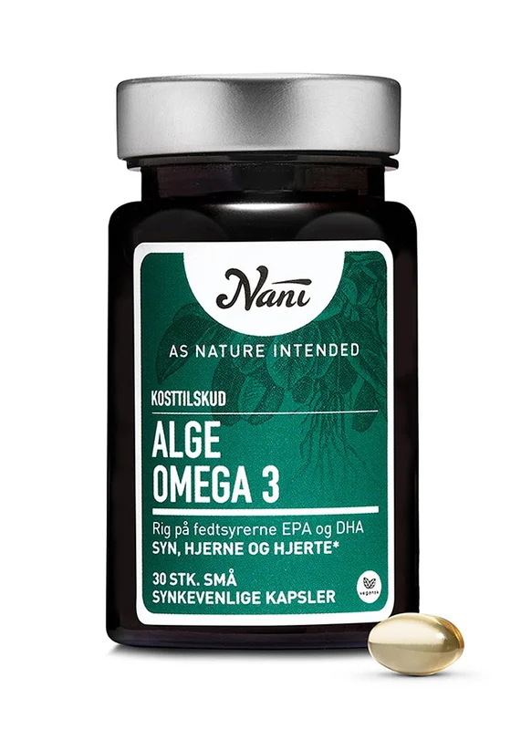 Nani Alge omega 3 30 kaps., Helse & Madvarer, Kosttilskud, Fiskeolie & Omega 3