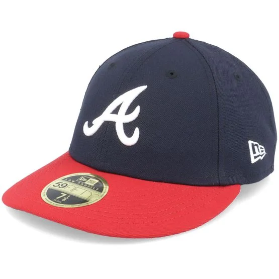 New Era - MLB Modrá fitted Kšiltovka - Atlanta Braves Authentic On-Field 59FIFTY Low Profile Navy/Red Fitted @ Hatstore