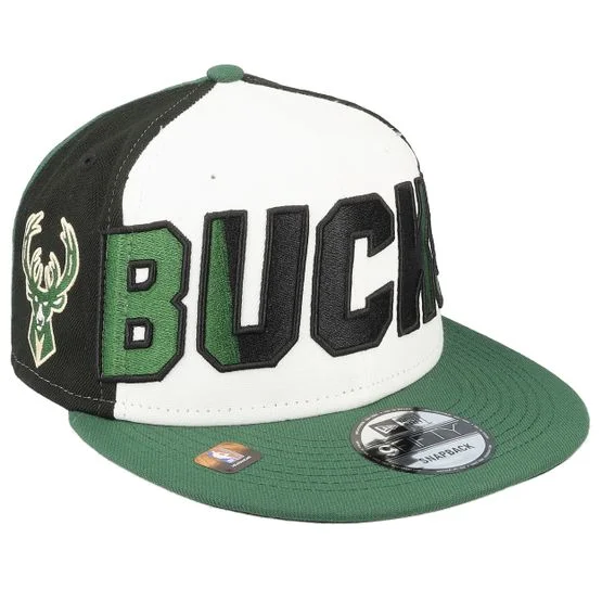 New Era - NBA - Green - snapback - Cap - Milwaukee Bucks 9FIFTY NBA 23 Back Half White/Black/Green Snapback - Hatstore