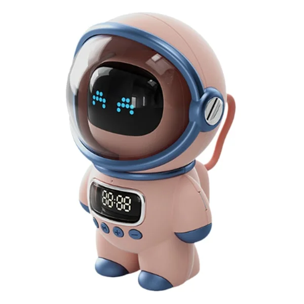 Astronaut Högtalare AI Intelligent Röst Bluetooth Högtalare Klocka Liten Nattlampa Födelsedagspresent Rosa
