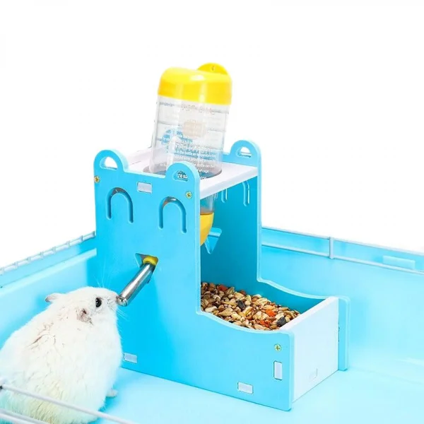 Hamster vannflaskestativ, liten dyrevannbeholder drikkeflaske med mat til dverghamster, mus, rotte, pinnsvin