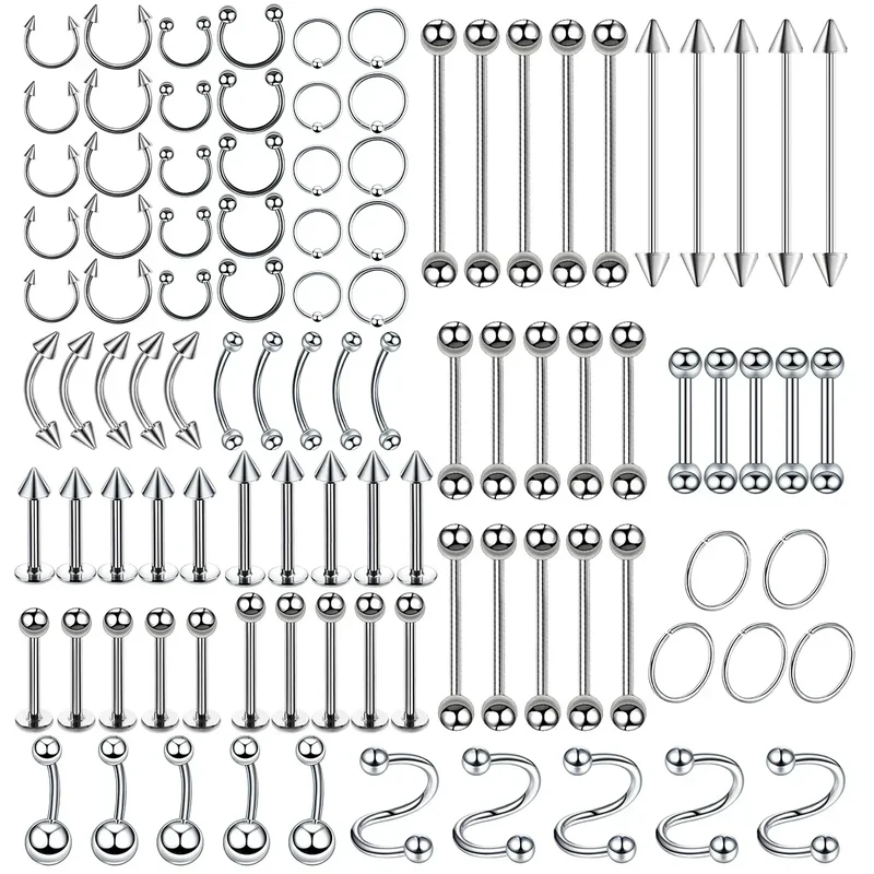 AliExpress - 100 Teile/los Chirurgenstahl Nasenring Hoop Nasenloch Piercing Septum Ring Hufeisen Fake Nasenring Set Körperschmuck