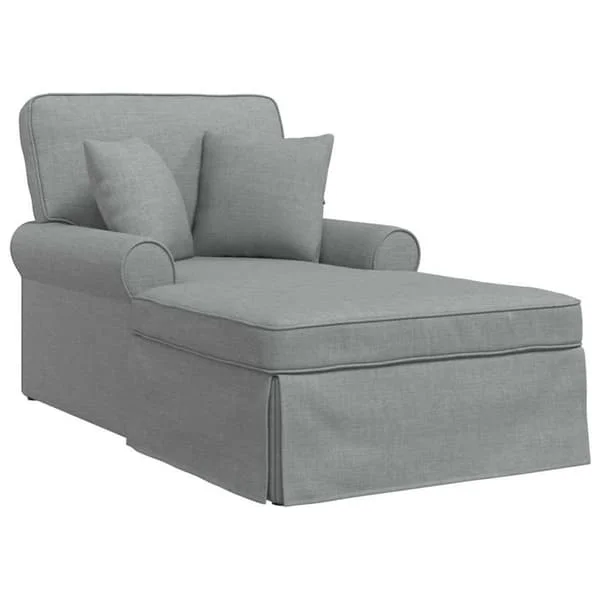 Modern chaise longue - vidaXL - Ljusgrå - 91x157x91 cm - Andningsbart tyg - Vadderade armstöd