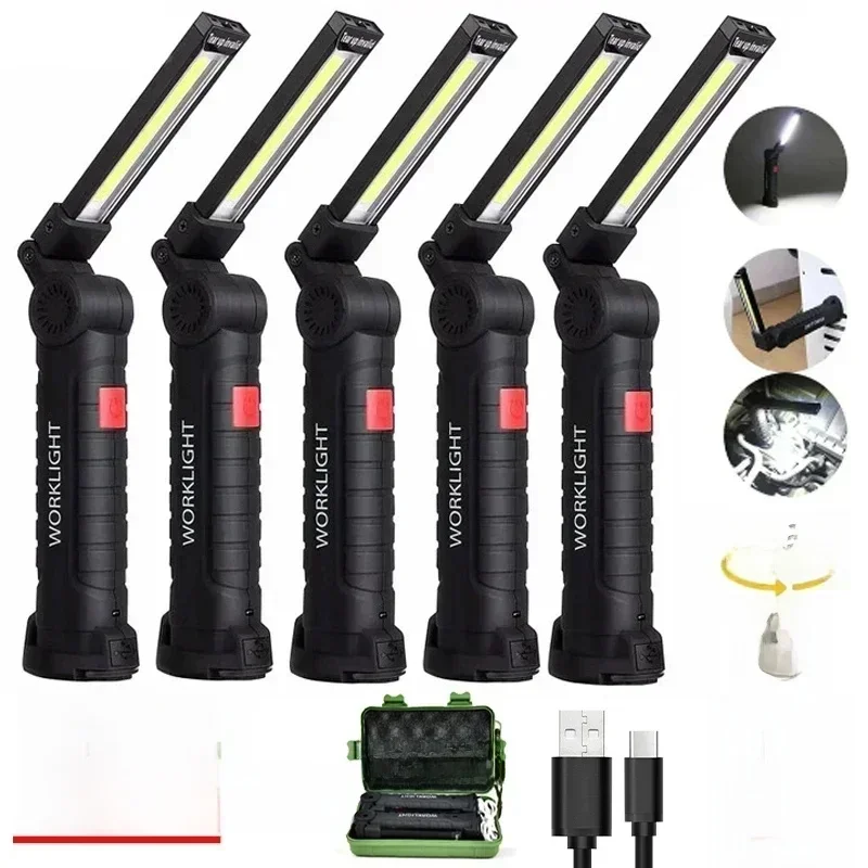 AliExpress - Lampe de travail pliante multifonctionnelle, lampe de Camping Portable, lampe de poche Rechargeable de Type C avec batterie intégrée, 