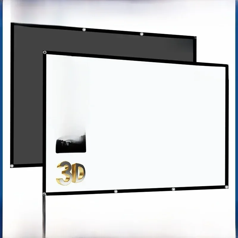 AliExpress - VEIDADZ-Écran de projection, 60-150 pouces, blanc, milk shred, fond noir, design sans déformement, écran de projection doux, intérieur et