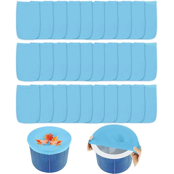 Svømmebasseng Filter Skimmer, 30 Basseng Skimmer Sokker Nett Skimmer, Basseng Skimmer Filter Sokk for Bassengkurv, Basseng Skimmer Sokker for 