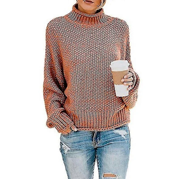 [RM] Dame strikket sweater langærmet afslappet oversize Orange
