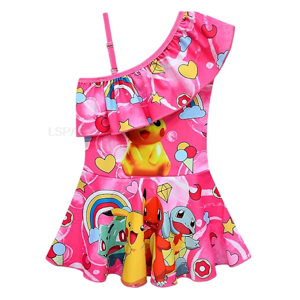 Tecknad flicka badkläder Pikachu flicka baddräkt två delar barn bikini set barn badkläder badkläder