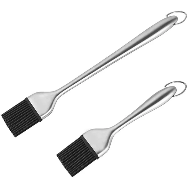 Lett å rengjøre silikon pensel for glasering og baking, oppgradert pensel med ergonomisk håndtak, silikonhode som ikke røyter, perfekt for 