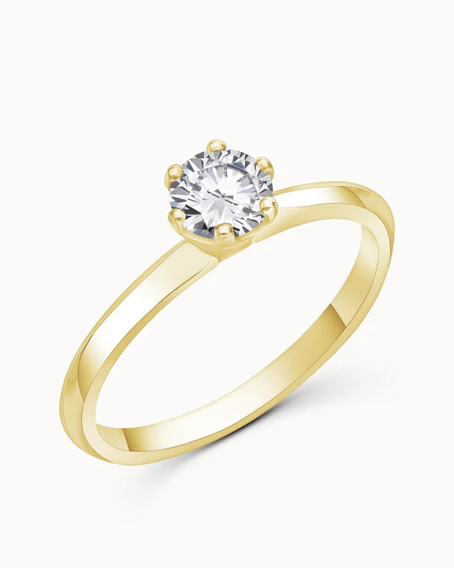 Solitaire Ring Sara 18K Geel Goud - Verlovingsringen & Trouwringen van Vanbruun