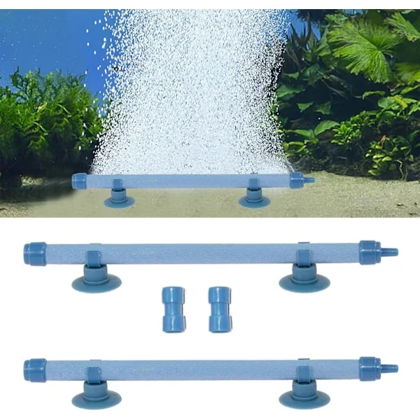 2 Pieces Aquarium Air Stone Air Hose Aquarium Bubble Stone Pump Accessories for Hydroponic Cultivation 7 Inch Blue