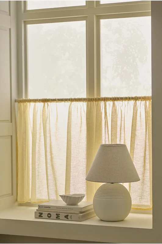 &Home - Kafégardin Mila - Gul - Liftgardiner - 68X250 - Fra Homeroom