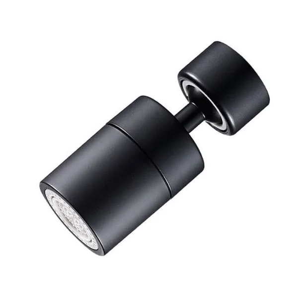 Faucet Aerator (Svart), 360° Roterande Munstycke för Köksblandare, 2 Lägen