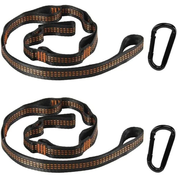 Hängmatta Remmar 2 St, Trädgunga Remmar Hängmatta Fäste med 2 Karabiner för Camping Hängmatta Gunga eller Hängande Säte Max Last 300 kg