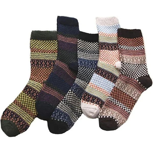 5 Par Tubsockor Herrar Utomhussockor Mansockor Termiska Sockor för Män Värmestrumpor Mansstrumpor Värmestrumpor Dam Termiska Sockor