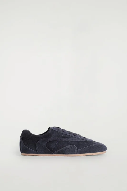 COS Men's Minimal Suede Trainers in Blue