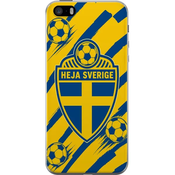Kompatibel Mobilcover til Apple iPhone SE (2016) Gul og blå fodboldskjold med "Heja Sverige" og 2026 World Cup design til fans, der støtter det natio