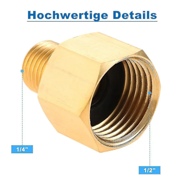 Utendørs Camping Komfyr Overgang 1/2 "r X 1/4 "lks Messing LPG Gassadapter Kobling For Gasskomfyr Gass Slange Gass Komfyr Grill Erstatt