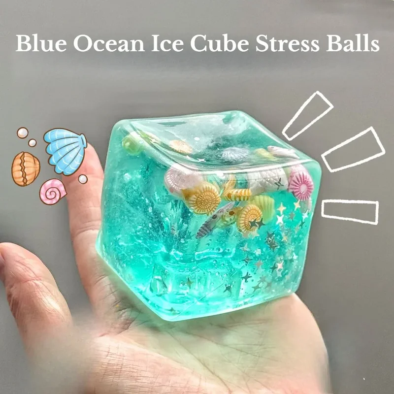 AliExpress - Taba Squishy Stressballen Kubus - Oceaan Zintuiglijk Fidget Speelgoed Slow Rise Squishy Speelgoed voor kinderen en volwassenen Knijp 