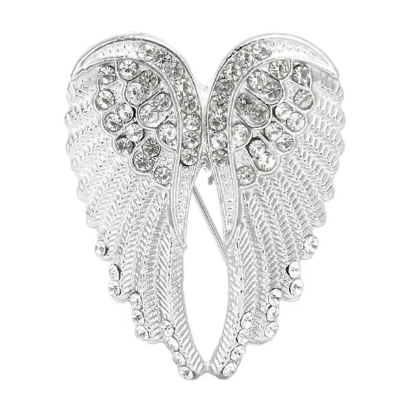 Engelvinge Brosjepinner Krystall Rhinestone Vintage Genser Sjal Krage Kjole Skjorte Brosjeklips for Mann Kvinne