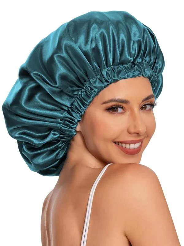 AliExpress - Bonnet en Satin Bonnet en soie Bonnet de cheveux Bonnet de couchage ample Bonnet de sommeil en Satin Bonnet de nuit Bonnets pour cheveux 