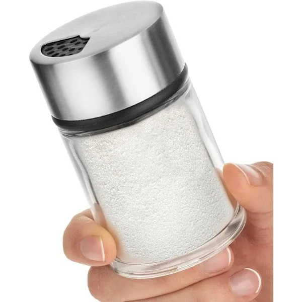 Salt- eller pepparkvarn med justerbara hål, krydddispenser i rostfritt stål, perfekt för bordssalt och svartpeppar