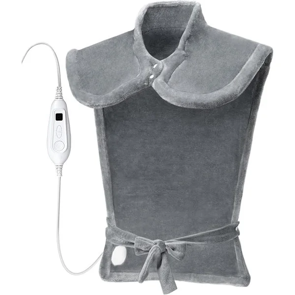 Värmedyna för nacke och axlar, 81 cm x 63 cm XXXL elektrisk värmedyna för ryggsmärta, snabb värmedyna, 2-timmars automatisk avstängning