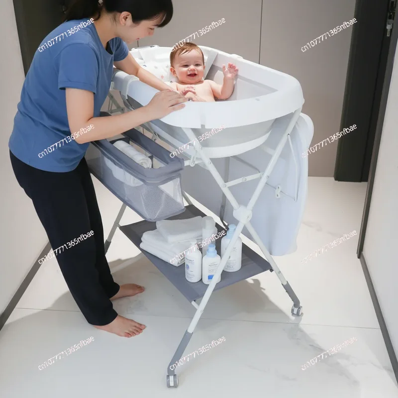 AliExpress - Baignoire et table à langer pour bébé, 3 en 1, pliable, en plastique, avec toilette d'apprentissage et station de change sur pied