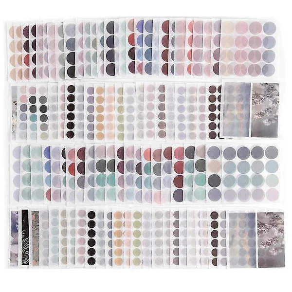 100 Ark Akvarell Polkadot Klistremerke Journalføringstilbehør Scrapbooking DIY Fargeetikett Washi St