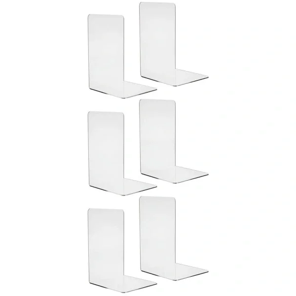 Plexiglass bokstøtter - 6 stk gjennomsiktig