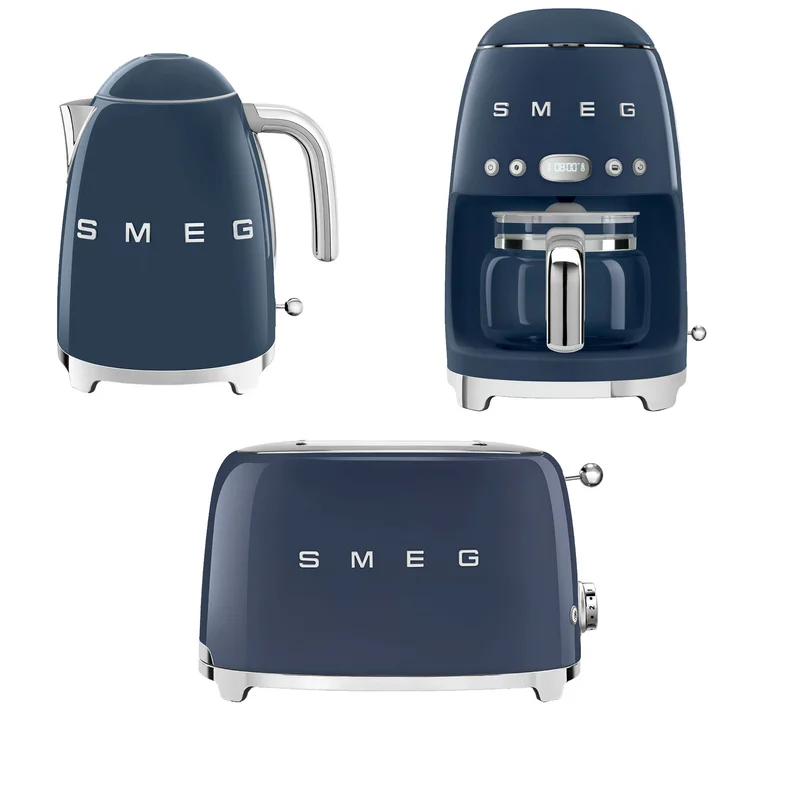 Smeg Kaffemaskine, brødrister & elkedel, navy blue | KitchenOne