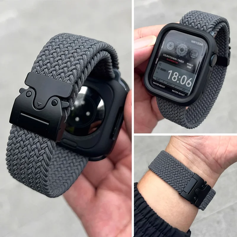 AliExpress - Bracelets en parachute pour Apple Watch 11 10, bracelet tressé 46mm 42mm 45mm Ultra 3 49mm 44mm 41, correa iWatch Series 9 8 SE 6 7