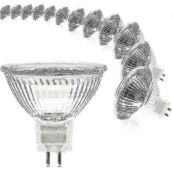 12-pack Dimbar 12V 20W MR16 Halogenlampa 2700K Varmvit Gu5.3 2-stift (mr16-20w-12p)_Billiga gåvor Mörkgrö