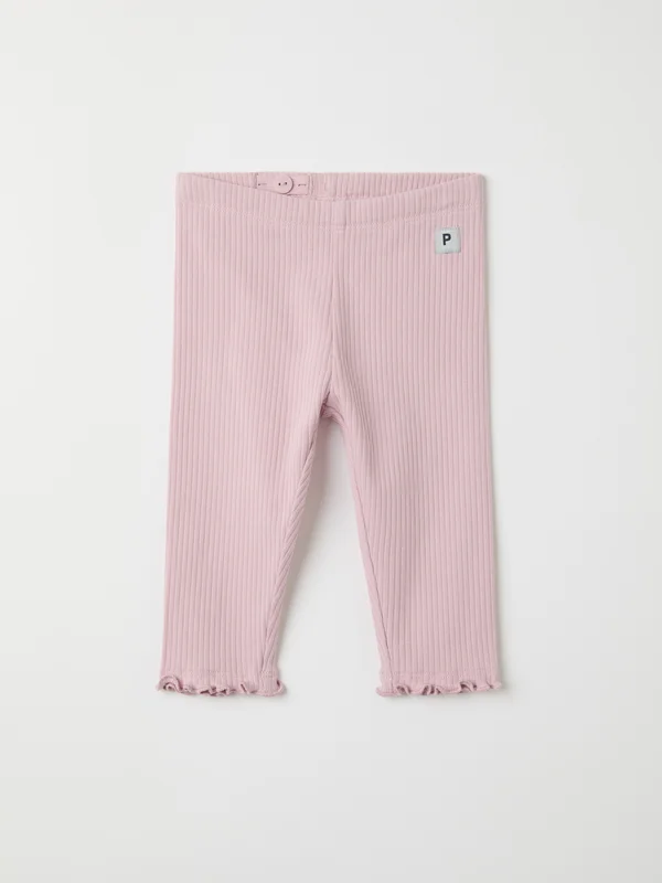 Polarn O. Pyret - ribbed leggings - pink - Size: 62 - Children's clothing 2-4 Months