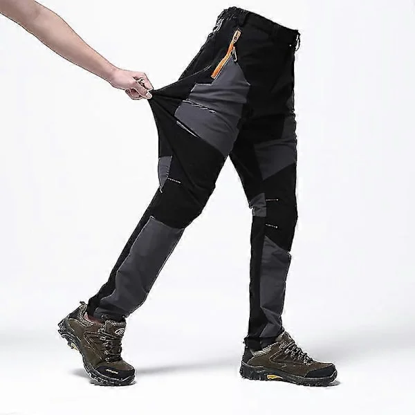 Windproof, Waterproof, and Breathable Quick-Drying Hiking Pants for Men BlackGray