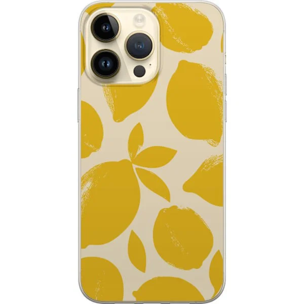 Kompatibelt Mobilskal till Apple iPhone 14 Pro Max Citrontryck citroner gula citrusfrukt köksmönster sommar design tapet retro stil färsk inspiration