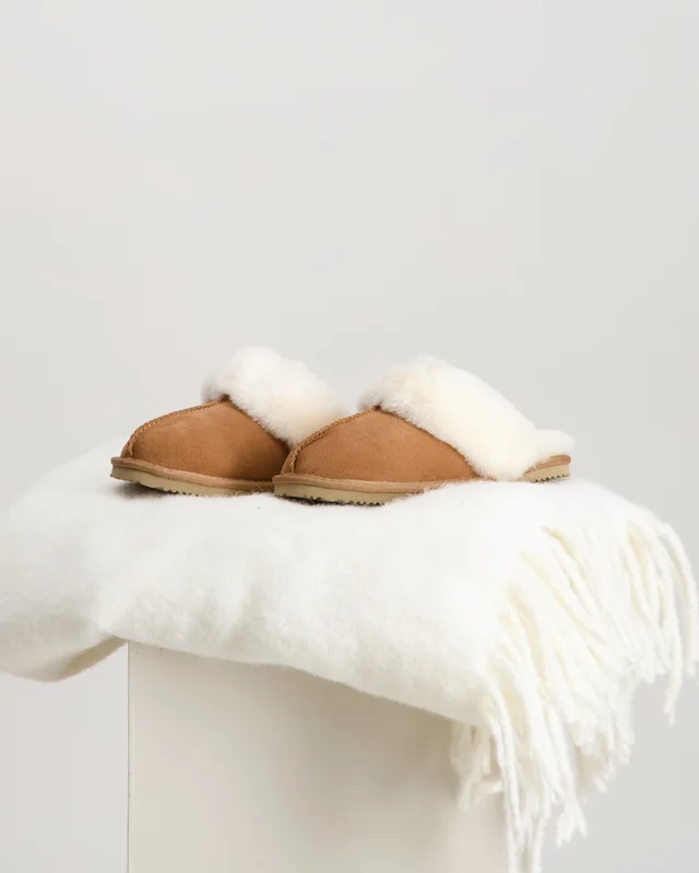 RYVLS Shearling Slippers Brun Skor Tjej - Kids Brand Store