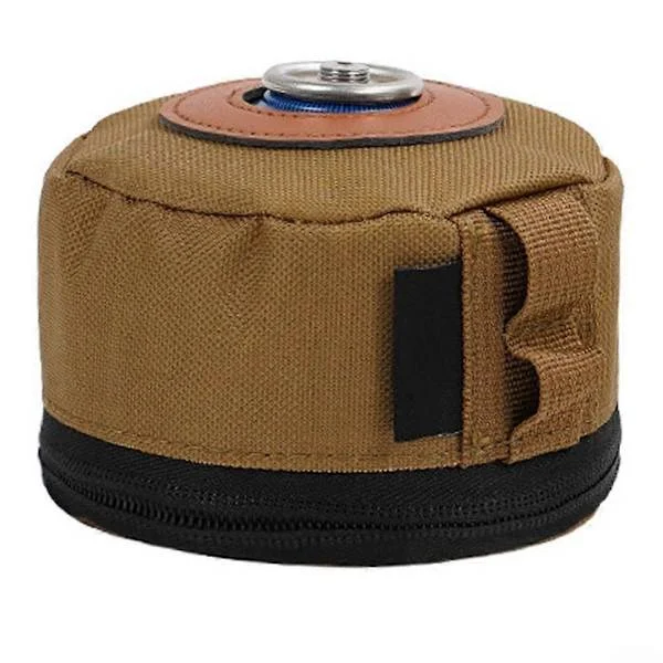 Polyester Gasdåse Cover 230g Flad Brændstof Cylinder Tank Beskyttelsestaske Støvtæt Khaki Kompatibel med Udendørs Madlavning