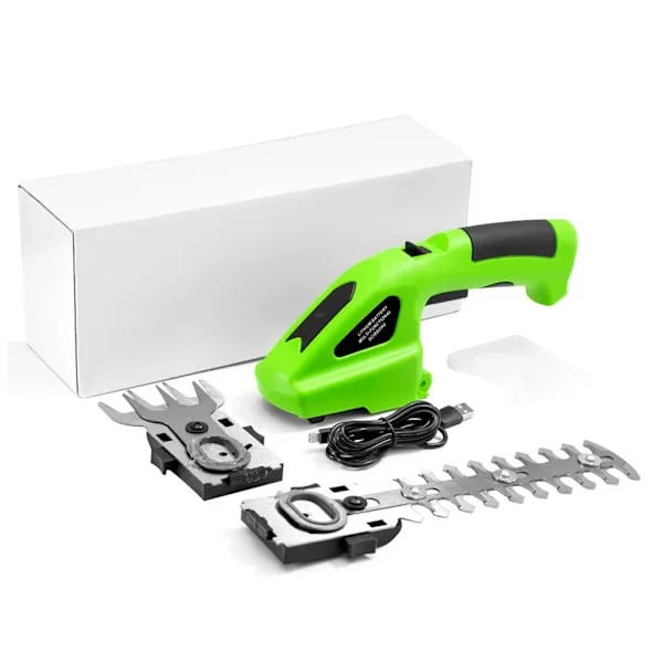 UYANGG 3.6V Elektrisk Trimmer 2 i 1 Litiumjon Batteridriven Trädgårdsverktyg Häcktrimmer Grästrimmer