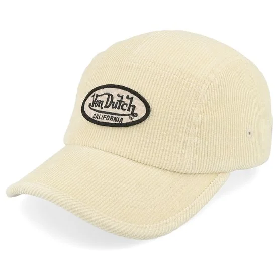 Von Dutch Unisex 5-Panel Cap Oval Patch Beige Velour 5-Panel @ Hatstore, Farbe Beige, Größe One Size, Material Velours
