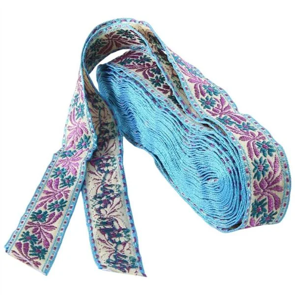Blomstret mønster broderet Jacquard bånd vævet blondekant til beklædningsgenstand taske gardin syning blonde stof stil B