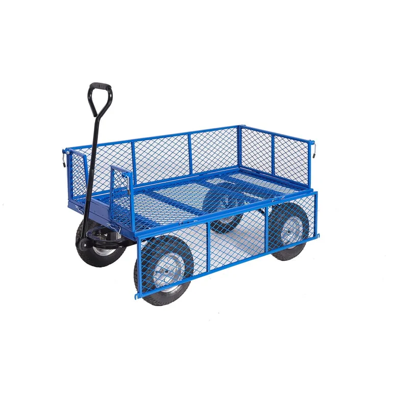 Platform truck, mesh sides, mesh deck, 400 kg load, 1200x600x360 mm