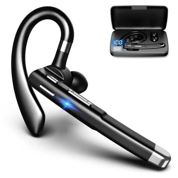 Bluetooth 5.1 Headphones with Dual Microphones, CVC 8.0 Noise Cancelling, Black
