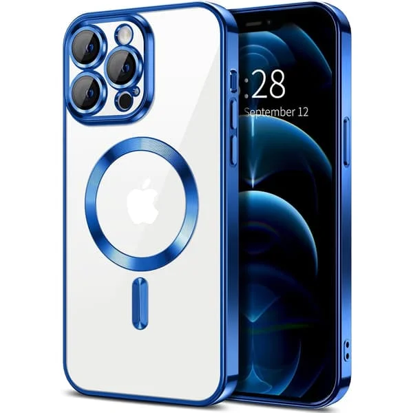 iPhone 13 PRO Skal – Metallic Skal med Magnetisk Kompatibilitet, Slim Design - Blå