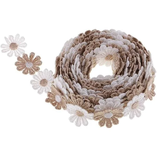 15 meter/påse band spets tyg prästkrage blomma broderi spets revben
